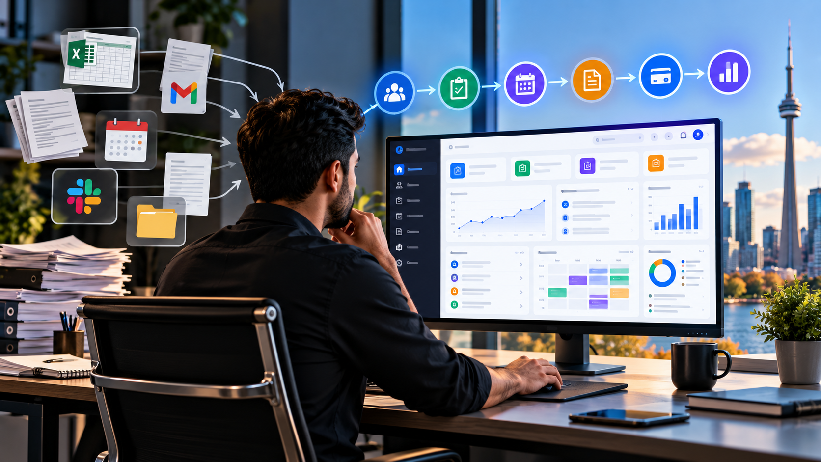 Custom web app dashboard helping a Canadian business manage workflows